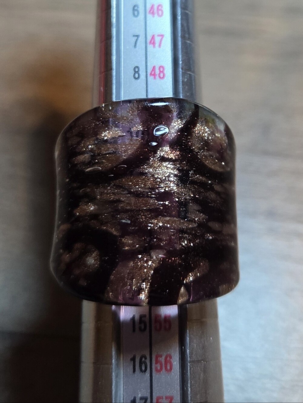Wide Marbled Resin Statement Ring in Deep Plum